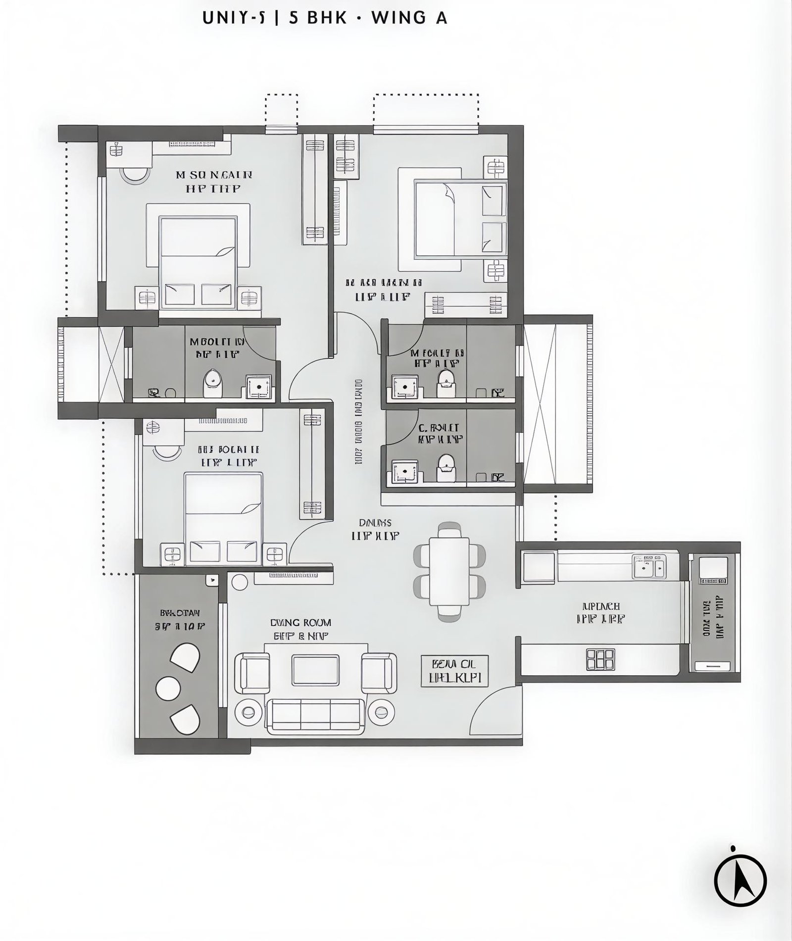 Kumar Vibe Mangrove Bangur Nagar Goregaon West apartment floor plan with efficient room layout and spacious living areas