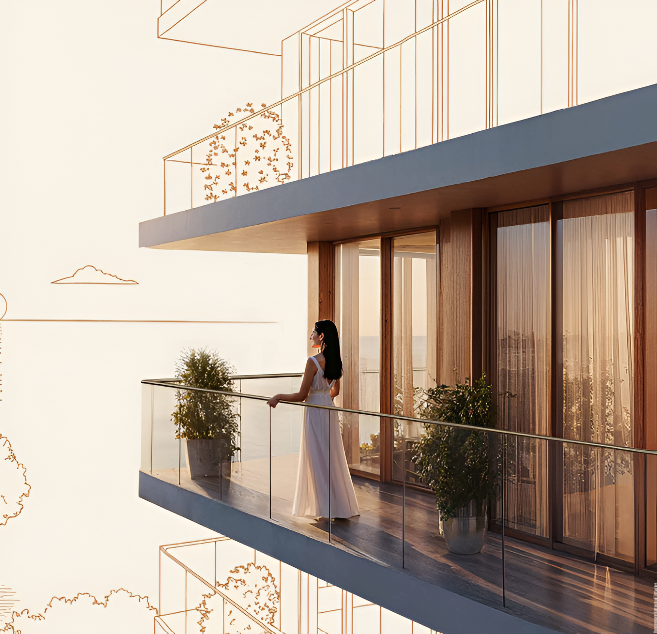 Kumar Vibe Mangrove Bangur Nagar Goregaon West private deck balcony with elegant architecture and serene views