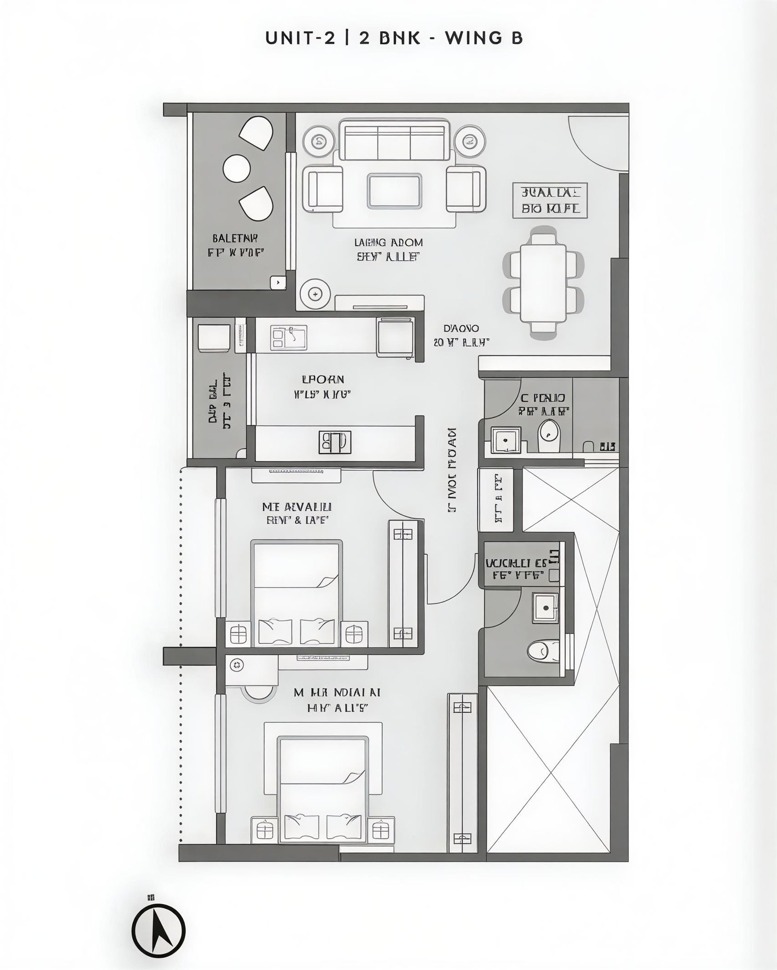 Kumar Vibe Mangrove Bangur Nagar Goregaon West vertical apartment floor plan with well-planned bedrooms and internal layout